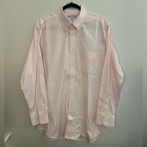 Paul Frederick Pale Pink Slim Fit Long Sleeve Button Down Shirt 16.5 Neck
